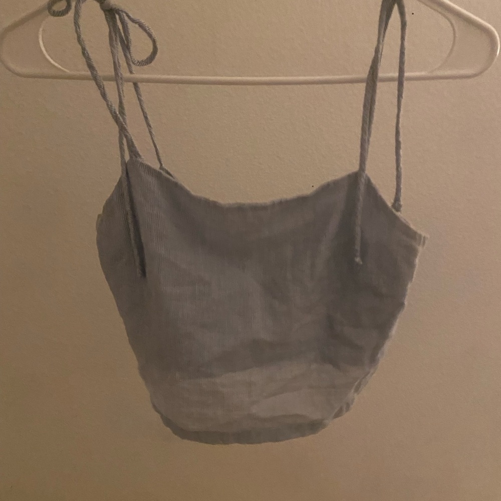 Blue and White Striped Brandy Melville tank top